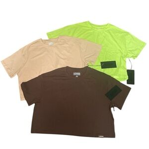 LEGENDS Aviation Box Tee Lot of 3 Oversized Cropped T-Shirts Women’s Small NWT